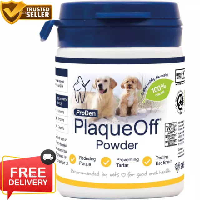 ProDen PlaqueOff Powder 60 g for Small Dogs and Cats, Bad Breath, Plaque Tartar