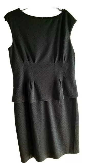 AMERICAN LIVING Slvls Sheath Dress - 16 - Scoop Neck, Back Zip, Peplum, Lined