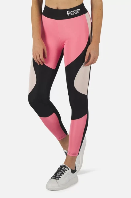 Completo set con top sportivo + leggings by Boxeur des Rues, rosa e nero, Tg.M