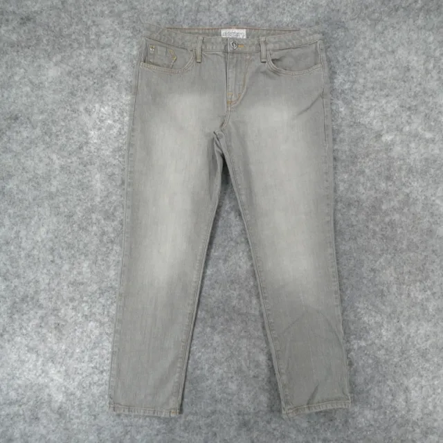 Baby Phat Jeans Womens 15 Juniors Silver Collection Gray Denim Med Wash Fade