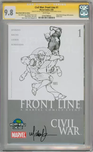 Civil War Front Line #1 Variant Cgc 9.8 Signature Series Signed Michael Turner