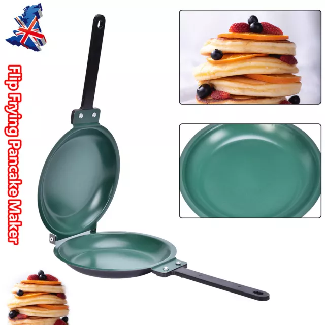 Double Side Non-stick Ceramic Coating Flip Frying Pan Pancake Maker Cookware New