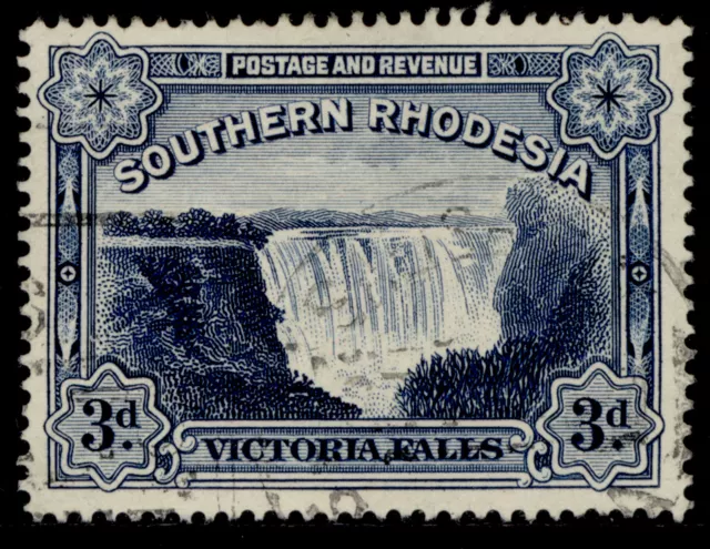 SOUTHERN RHODESIA GV SG35b, 3d deep blue, FINE USED.