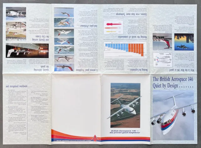 British Aerospace Bae 146 Manufacturers Sales Poster Brochure 2