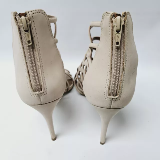 Steve Madden Slithur Womens Size 10 M Ivory Leather Cage Dress Heels 3