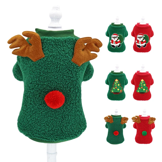 Dog Christmas Jumper Chihuahua Puppy Pet Fleece Xmas Sweater Vest Coat Clothes