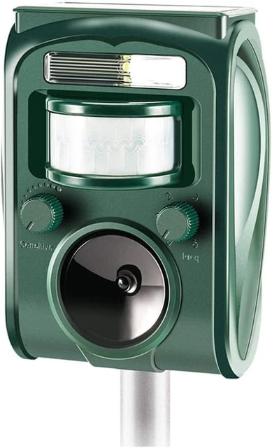Solar Ultrasonic Animal Repeller, Cat Repellent Outdoor, Dog, Squirrel, Raccoon,