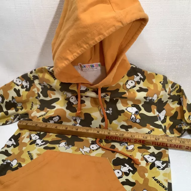 VTG Camo SNOOPY Sweatshirt Hoodie United Feature Syndicates PEANUTSKIDS 120cm Sz