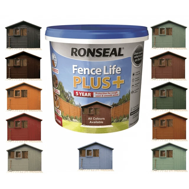 RONSEAL FENCE LIFE Plus Garden Shed & Fence Paint 5L UV Potection