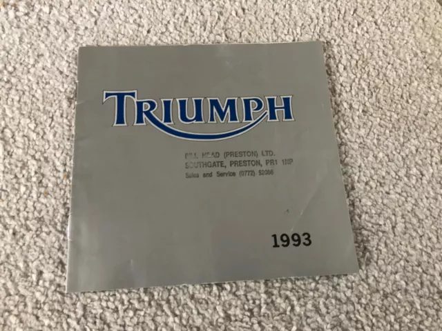 Triumph Range Brochure 1993 Trident Tiger Trophy Daytona