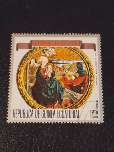 1973 Repubblica de Guinea Equatoriale Ecuatorial Pasqua La Pittura 1 Pta n 245