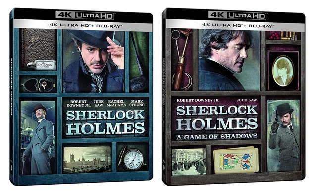 Lot Sherlock Holmes 1 & 2 Jeu d'ombres Édition Limitée SteelBook 4K Blu-Ray neuf