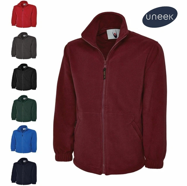 Fleece Jacket Mens Womens Uneek Classic Full Zip Work Leisure Warm 300gs UC604