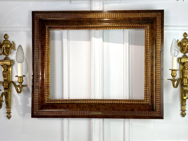 Cadre Photo Sculpté Italien Style Ancien, Bois Doré Pâle, Pour Photo 16x20 Pouces