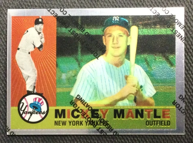 1996 Topps Finest 1960 Commemorative Reprint w/Coating #350 Mickey Mantle 1996 Topps Finest 1960 Commemorative Reprint w/Coating #350 Mickey Mantle