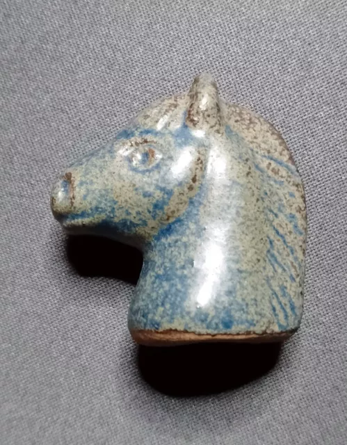 3 alte Keramik Figuren (Schweden?) 60-70er Jahre oder früher Pferdekopf Löwe ua 2