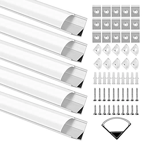 Kefflum Profilé en aluminium LED en forme de U pour bandes lumineuses Largeur...