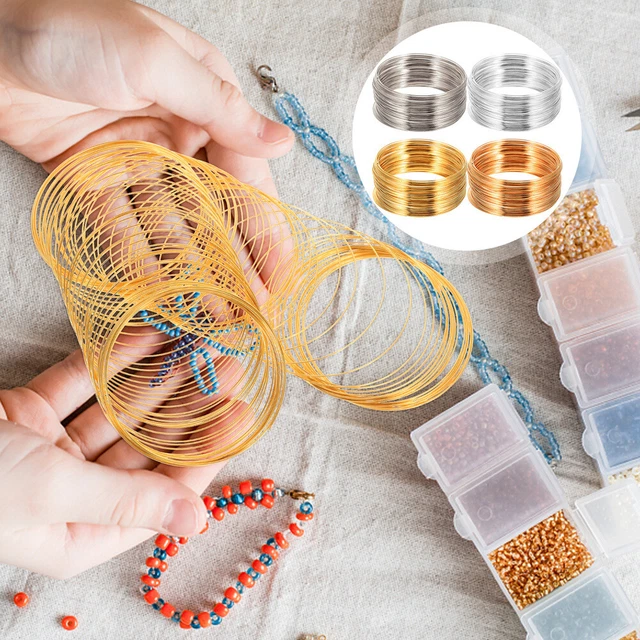 4 panes cables de metal hágalo usted mismo pulsera de alambre anillo hágalo usted mismo cable de joyería hecho a mano