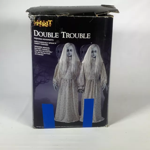 Double Trouble Spirit Halloween Animatronic Twins Prop w Original Box - Retired