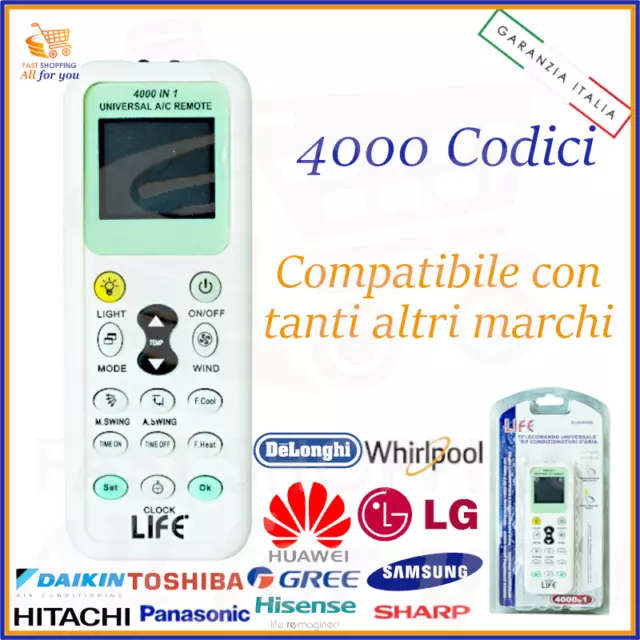 Telecomando universale per condizionatore climatizzatore Huawei Whirlpool Galanz