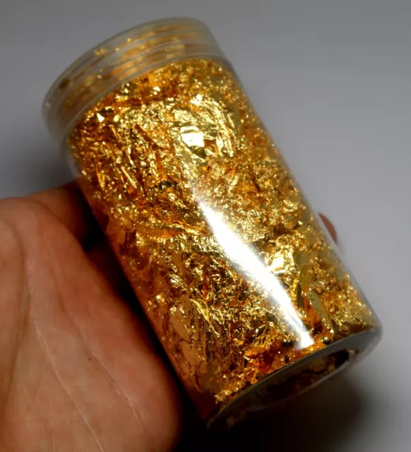 999 Gold Leaf Flakes Investment Large Tube Box Jar