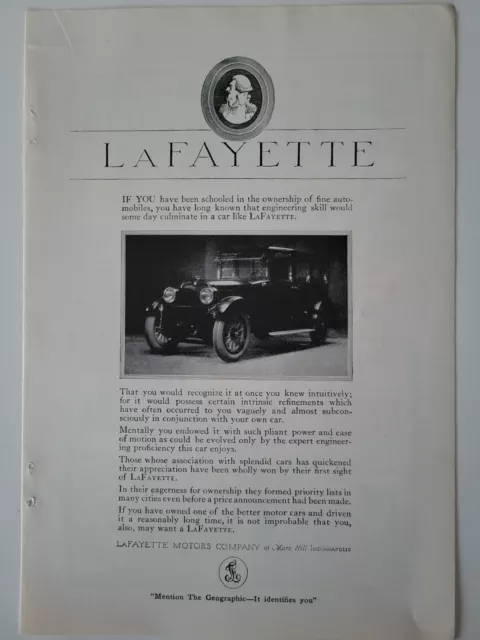 1920 Lafayette motors corporation Milwaukee Wisconsin car  ad