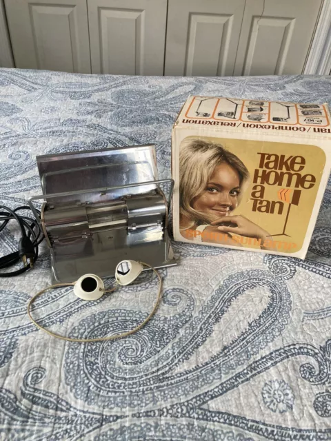 Lámpara solar vintage Sperti P-167 para llevar a casa bronceada con caja original y gafas