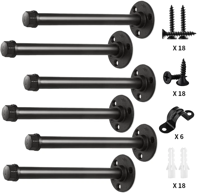 Pipe Shelf Brackets 12 Inch, Industrial Iron Pipe Floating Shelf Bracket Heavy D