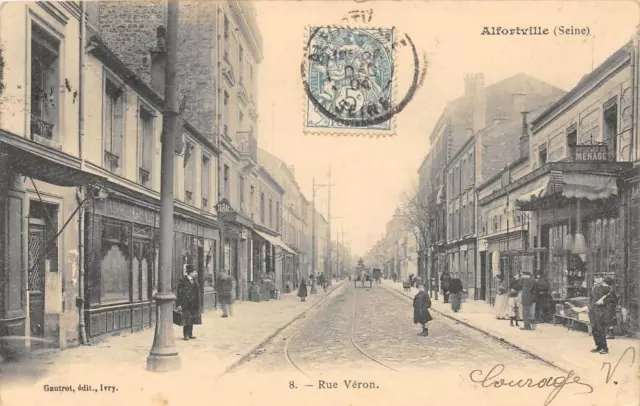 CPA 94 ALFORTVILLE RUE VERON (dos non divisé)