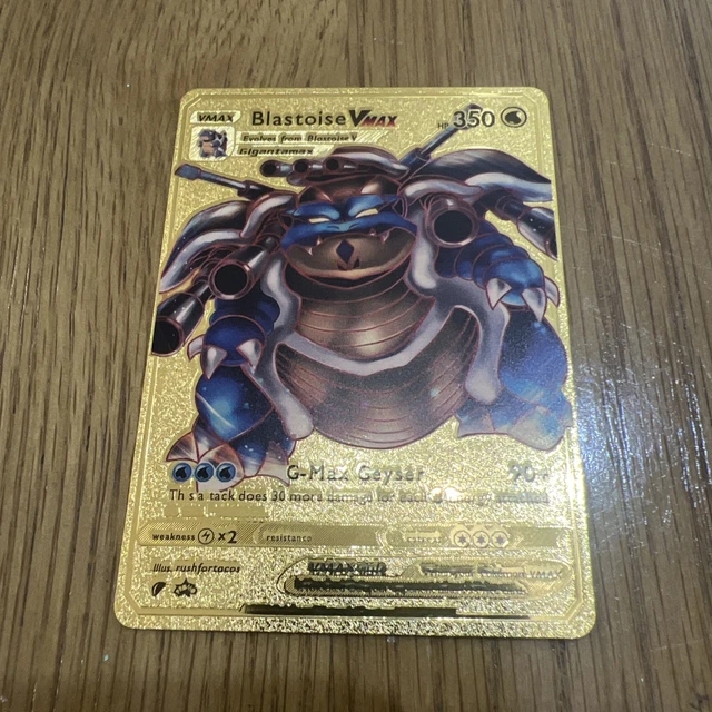 POKMON TCG BLASTOISE VMAX - Gold Metal Foil Pokemon Fan Art Card HP 350  10.80 - PicClick UK