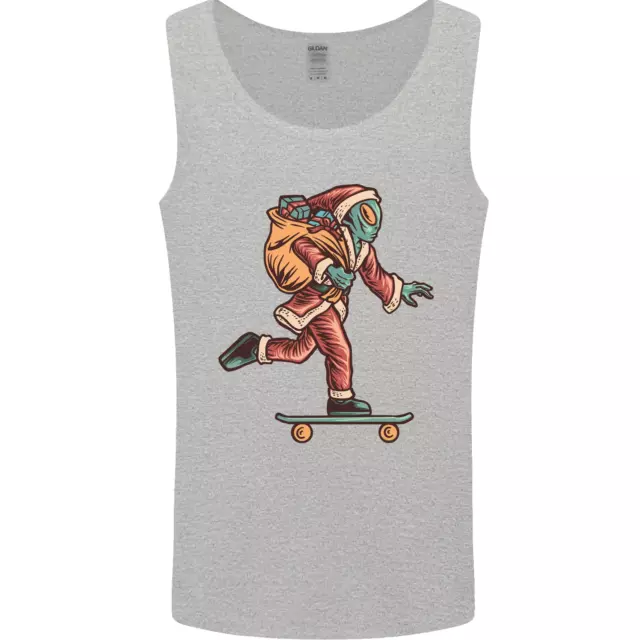 Gilet da uomo divertente Babbo Natale Alien on a skateboard