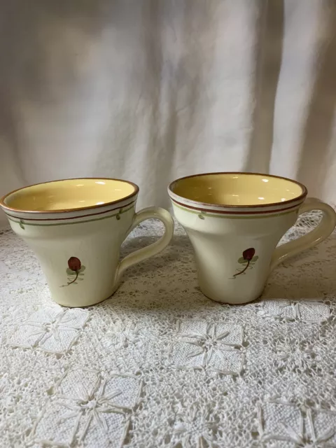 2-Vietri Made In Italy Fiori Di Bosco Terracotta Coffee/Tea Cup/Mugs