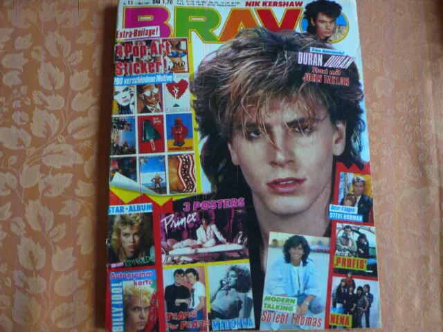 Bravo Nr. 11-1985-komplett,Bowie,Prince,Ärzte,Jagger,Nena,Madonna,Shaky,Profis