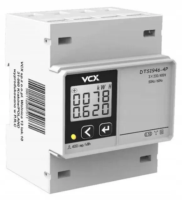 Contador de electricidad bidireccional VCX 3P con lectura remota MODBUS...