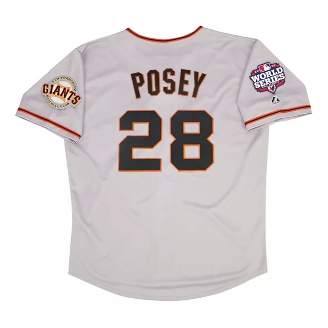 Buster Posey 2012 San Francisco Giants World Series Grey Road Men's Jersey