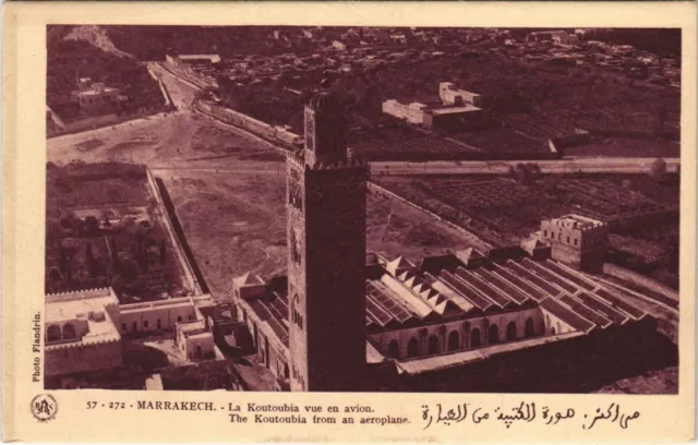 CPA AK MAROC MARRAKECH La Koutoubia vue en avion Flandrin (37943)