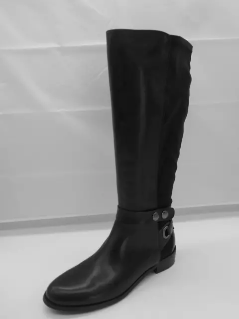 Tahari Rooster Wide Calf Black Riding Boots Women's Size 6.5 M Side Zip