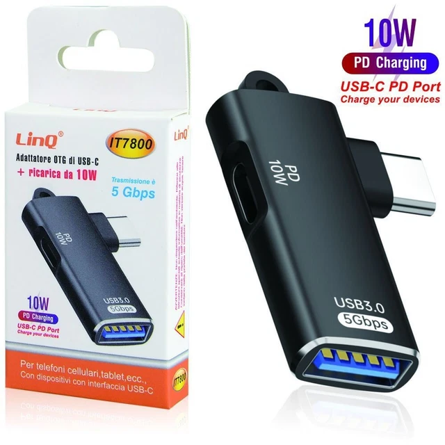 CELLONIC Câble OTG USB Type-C – Adaptateur On-The-Go Pour Smartphone, Clé USB, Disque Dur, Souris, Clavier – PVC Noir – Garantie 3 Ans