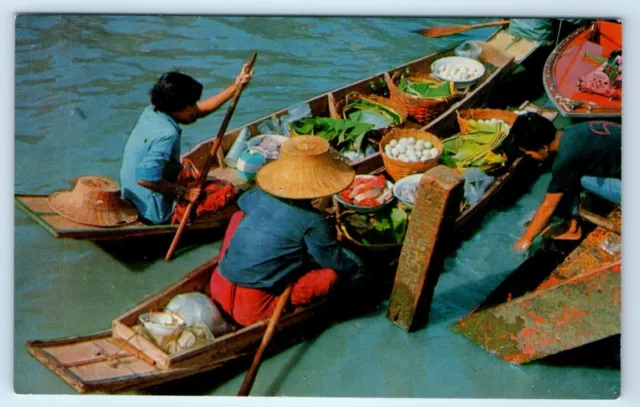 Floating Market Wat Sai near BANGKOK THAILAND Postcard