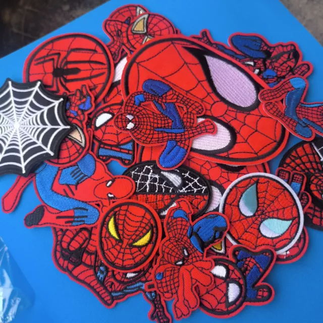 SPIDERMAN WEB PATCH, Officially Licensed Comic Superhero, Iron-On / Sew-On,  3.5 x 3.75 Embroidered Patch