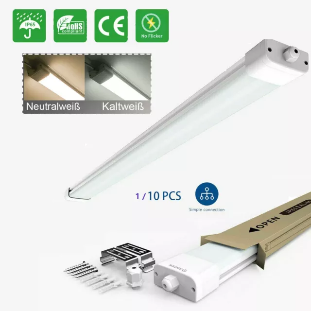 LED Röhren Feuchtraumleuchte Werkstatt Garage Lampe Deckenleuchte 60/120/150cm