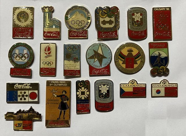 Pin's 21 X 32 Mm X° Jeux Olympiques D'Hiver De Grenoble 1968 Coca Cola 2 Les 3 Roses Blanches 2043802133