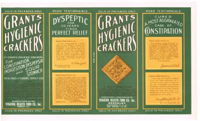 General Store Box Label Vintage Quack Medicine Nautical Grants Crackers Berkeley