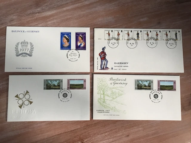 Guernsey Unaddressed Fdc ~ 1977 X 4 (Tt 414)