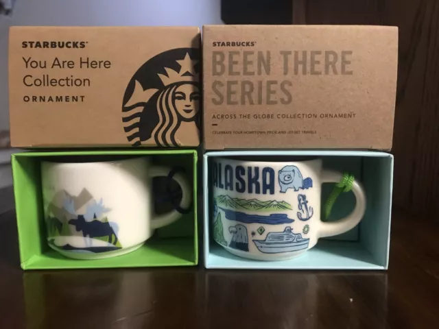 Lot 2 Starbucks ALASKA You Are Here Collection Been There Series 2oz ORNAMENTS