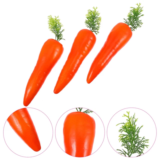 3 Pcs Carote Finte Carota Artificiale Ornamenti Primaverili Artigianato