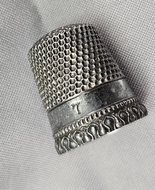 Antique Ketcham & McDougall Sterling Silver Thimble ~ Size 7