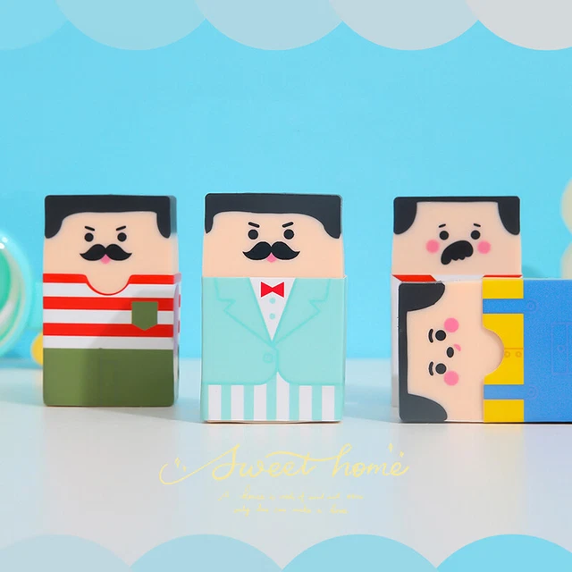 1Pc Creative Baldness Old Man Eraser Pencil Eraser Student Stationery School ^^