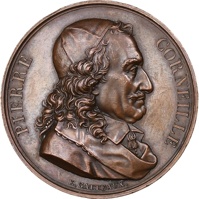 MÉDAILLE ARGENT CORNEILLE FONTENELLE N POUSSIN VILLERSCOLLECTIONS