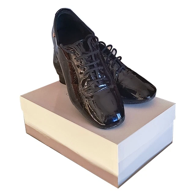 Scarpe Da Ballo Uomo Tango Liscio Latino - Vera Pelle Oxford Etoile - Suola Buffalo - Produzione Italiana
